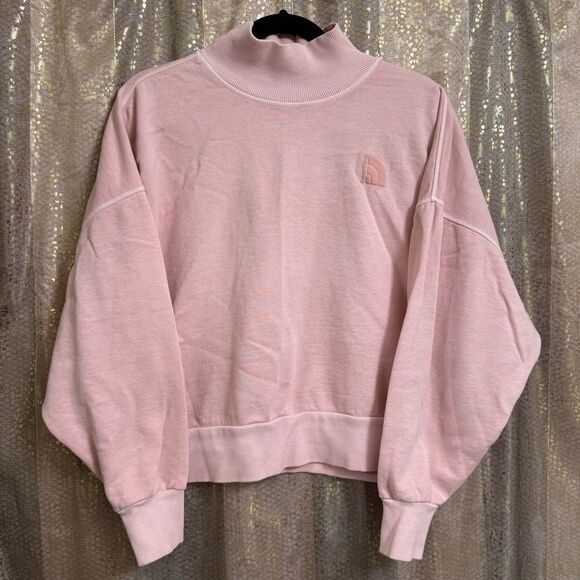 The North Face Light Pink Funnel Neck Boxy Pullover Sweater Women's Medium - Picture 1 of 8